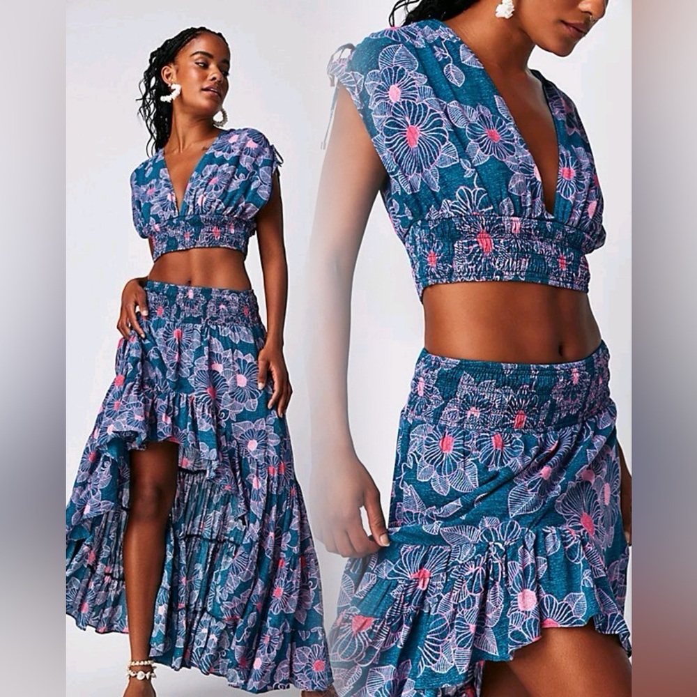 NWOT Free People Morning Sun Skirt Set